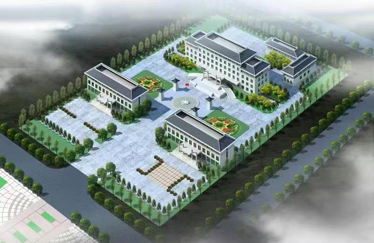 郭里鎮(zhèn)政府辦公樓鳥瞰圖